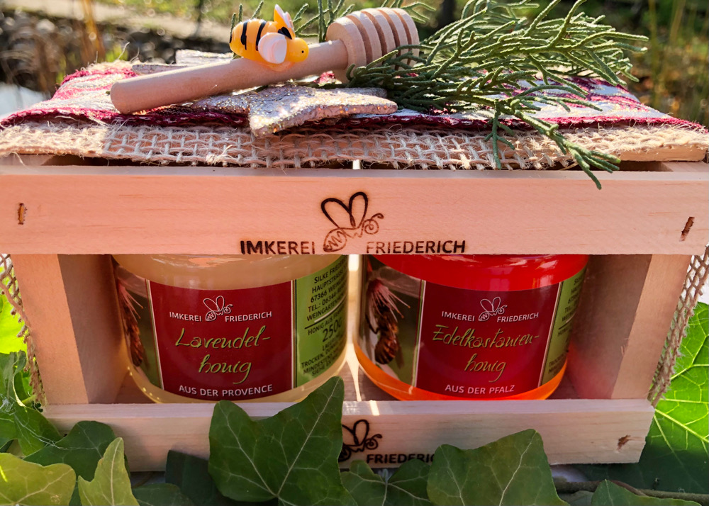 Honiggeschenk im Doppel in einer Holzkiste – Bild 6
